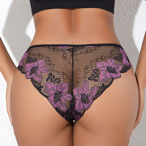 Biancheria intima da donna in pizzo <span class=keywords><strong>Sexy</strong></span> mutandine floreali S-XXL ragazze biancheria intima a vita bassa da donna mutande comode Lingerie <span class=keywords><strong>femminile</strong></span> - Product Image 4