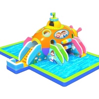 Grand toboggan aquatique gonflable d'amusement pour enfants, commercial, extérieur, double glissade et toboggan, grand toboggan gonflable avec piscine
