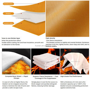 Kunan Quick-Deploy 1000 ° Couverture anti-feu avec instructions de sécurité multilingues Conformité NFPA701 EN1869 OEM disponible - Product Image 4
