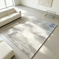 Tapis décoratif sur mesure en nylon à poils fins de 9 mm, motif abstrait, antidérapant, avec dos en grille gaufrée, résistant aux taches, pour salon et chambre à coucher