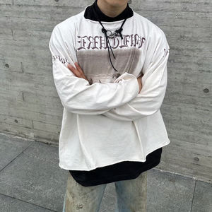 XINSHENG Manufacturers Clothing Custom Digital Printing Graphic Tee Tshirt Rhinestone Waffle <b>Long</b> <b>Sleeve</b> <b>t</b> <b>Shirt</b> <b>Men</b> - Product Image 1