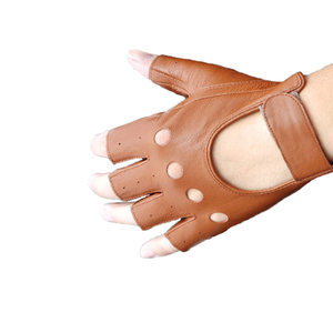 Guantes de cuero para ciclismo, de medio dedo, personalizados, venta al por mayor - Product Image 3