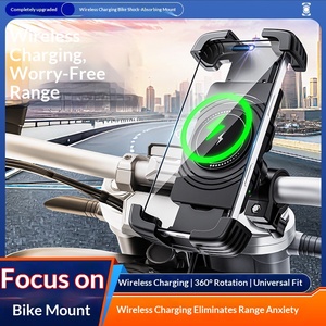 <span class=keywords><strong>Support</strong></span> magnétique anti-vibration pour téléphone portable avec charge sans fil pour véhicule électrique, rotation à 360°, pare-soleil pour moto - Product Image 3