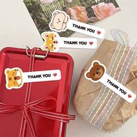 Autocollants d'étanchéité durables et imperméables à bas prix, impression personnalisée / Étiquettes de remerciement mignonnes, prêtes à l'emploi (RTS), 100 pièces par sac / 25mm*65mm