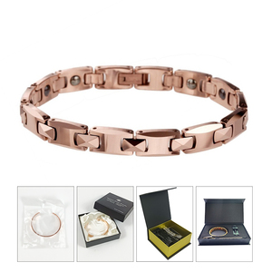 Pulsera Unisex Clásica de Tungsteno con Eslabones, Terapia Magnética, Energía Cuántica, Bio Nano Energía Escalar, Iones Negativos, Plateada/Dorada - Product Image 6