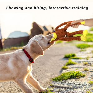 2025 vui vẻ âm thanh sang trọng khỉ con chó Đồ chơi cắn kháng squeaking Câu Đố tương tác Carton Đóng Gói Đồ chơi con chó - Product Image 6