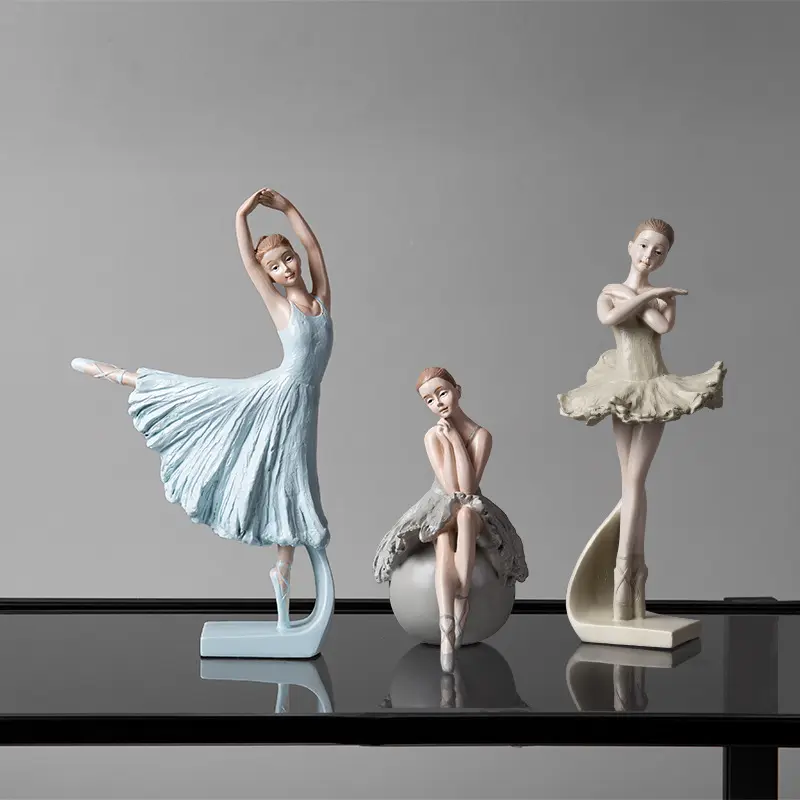 Atacado criativo presente de aniversário para meninas, elegante estátua de resina de balerina, <span class=keywords><strong>enfeites</strong></span> de artesanato doméstico