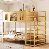 Lit superposé moderne en métal réglable, lit combiné à deux étages avec bureau pour petit appartement, mobilier de chambre à coucher, assemblage facile, 1 an