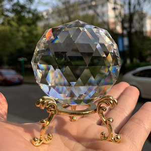 60mm K9 cristal <span class=keywords><strong>boule</strong></span> à facettes Suncatcher avec support artisanat de luxe poli sculpté pour la décoration intérieure cadeau Souvenir imprimé au <span class=keywords><strong>Laser</strong></span> - Product Image 1