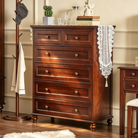Commode de rangement multi-tiroirs en pin massif de style américain pour chambre et bureau – Ensemble complet