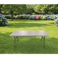 Table pliante d'extérieur durable en fer forgé de 1,83 m x 76 cm, style contemporain, pour hôtels, traiteurs, mariages et fêtes