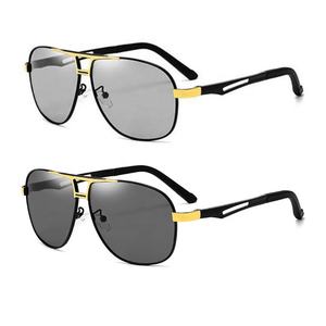 Venta al por mayor 8708 <span class=keywords><strong>gafas</strong></span> de sol <span class=keywords><strong>fotocromáticas</strong></span> de aluminio forma cuadrada gris lentes polarizadas negro gris oscuro decoloración personalizable - Product Image 1