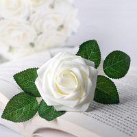 DIY Bouquets de mariage réalistes faits à la main, décoration pour fêtes, maison et jardin, 25 pièces de fleurs artificielles en mousse, roses