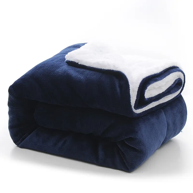 2023 new product blanket wholesale Portable custom logo fashion sherpa flannel fleece throw blanket bed blankets for winter