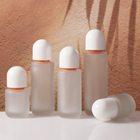 Juego de Envases Cosméticos de Vidrio Multifuncional con Pulverizador y Bomba, en Stock, Tarro de Crema Esmerilado de 30g y 50g con Junta Interior Selladora
