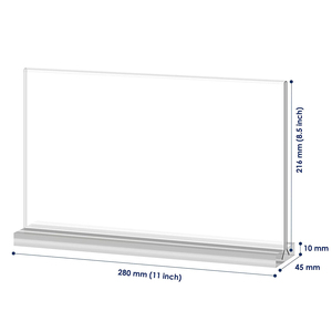 8.5 * 11in dọc rõ ràng Acrylic hai mặt hiển thị đứng nhà máy Giá hiển thị <span class=keywords><strong>menu</strong></span> đứng giá giữ dấu hiệu cho nhà hàng - Product Image 6