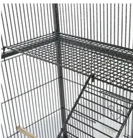 Yoelin Grosir Jumlah Pesanan Minimal Kecil Mewah Ruang Besar Besar Besi Logam Hitam Kandang Burung Budgie Canary dengan Mainan