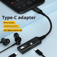 Adaptateur USB-C vers USB-C 60W neuf avec prise audio 3,5 mm et USB-C, convertisseur DAC à charge rapide PD pour téléphone portable et Hi-Fi