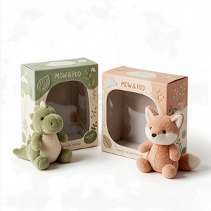 Kids Toy Stuffed Animals Packaging Color Printed Paper <b>Card</b> Folding Packing Boxes PVC Window Custom Boxes Own Logo Packaging Box - Product Image 1