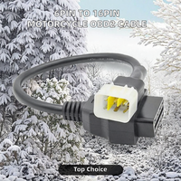 Câble adaptateur de lecteur de code OBD2 pour moto Clover 6 broches vers 16 broches, alimenté par batterie 12V avec écran 7 pouces pour utilisation universelle