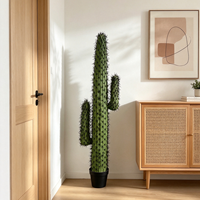 Boule de cactus artificielle en pot, en plastique léger, décoration moderne pour Thanksgiving, verte, pour bureau, salon, intérieur, résistante aux UV