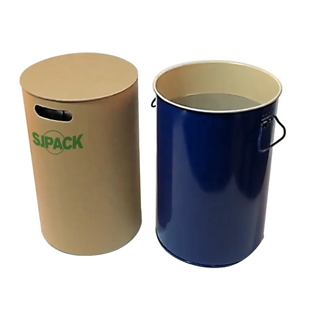Puede reemplazar los tambores de acero y ahorrar costos de embalaje. El fabricante vende directamente los barriles de boca recta de papel Kraft 34L.