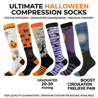 Chaussettes de compression personnalisées pour Halloween, pour femmes et hommes, à compression graduée 20-30 mmHg, hauteur genou, pour athlétisme, course à pied, infirmières, sport, chaussettes de compression
