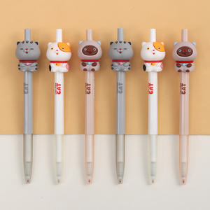 Pena Retractable Seri Kucing Lucu Kawaii - Kucing Keberuntungan, Pena Tekan Kucing Tabby, Pena Tanda Tangan Kucing Peliharaan yang Menggemaskan - Product Image 4