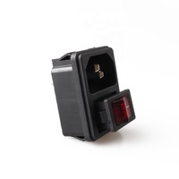 Prise d'alimentation industrielle mâle LZ-14-2F-RS avec interrupteur à bascule et fusible, module 3 broches IEC320 C14, 110-250V 10-15A