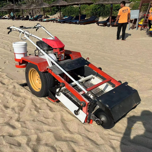 Hand Push Beach Cleaner Machine Lightweight for Sand Shell Stone Debris Raking Collecting for Seaside Beach Cleaning