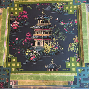 <span class=keywords><strong>Tapis</strong></span> de Mahjong Chinoiserie Blue Garden Pavilion 31,5"x31,5" (80x80mm) <span class=keywords><strong>Tapis</strong></span> de Table de Mahjong Américain Motif Pont de Fleurs - Product Image 4
