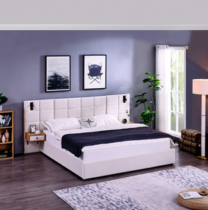 Modern Luxury King Size Wood Frame Bed <b>Set</b> Wholesale Home Furniture Adjustable for Living Room Includes Fabric Components - Product Image 1