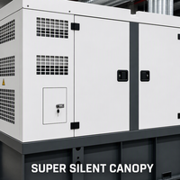 Grupo Electrógeno Súper Silencioso Parkins de 20kW, 30kW, 50kW, 100kW, 200kW, Trifásico, con Control Inteligente para Energía de Emergencia
