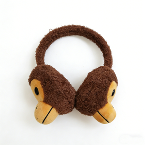 Orejeras de peluche de mono personalizadas, orejeras de peluche para niños, calentadores de orejas de invierno suaves, orejeras con diadema de mono - Product Image 2