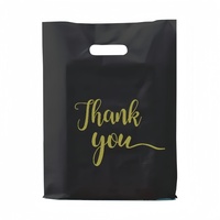 Sacs de courses écologiques et recyclables en PE noir, durables, avec poignée découpée, imprimés avec logo personnalisé, pour vêtements