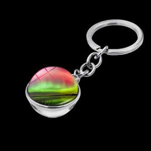 Solar System Planet Keyring Galaxy Nebula Space Keychain Moon Earth Sun Mars Art Picture Double Side Glass Ball Key Chain