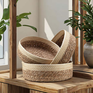 Cestino portaoggetti fatto a mano cippato con coperchio in vimini tessuto Design per sala <span class=keywords><strong>da</strong></span> pranzo <span class=keywords><strong>piccolo</strong></span> Desktop cesto regalo di fiori fodera per bambino - Product Image 3