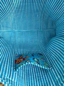 Bolsa de Mano Ecológica Acolchada de Algodón con Estampado de Bloques, Estilo de Vida Sostenible, para Compras, Viajes, Bolso de Hombro - Product Image 6