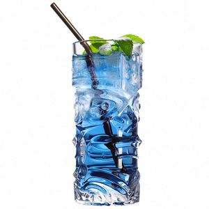 Vaso de Cristal Transparente Creativo de 400 ml con Diseño de Grimace Hawaiano, Estilo Europeo, Único, para Beber Agua, Jugo, Cerveza, Cócteles Tiki - Product Image 3