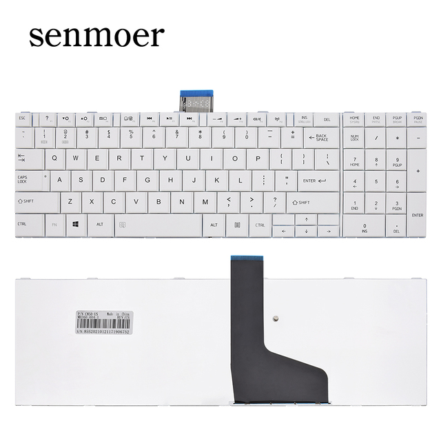 In Stock Satellite C850 C850D C855 C855D C870 C875 C875D US Layout White Keyboard for Laptop for Toshiba