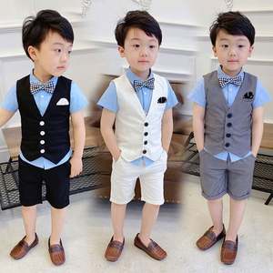 Conjunto de Ropa para Niños, Traje Infantil, Traje Formal para Niños, Chaleco, Camisa, Pantalones Cortos, Trajes para Niños para Fiestas de Cumpleaños - Product Image 1
