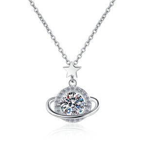 Collier halo en zircone cubique étoile scintillante, plaqué rhodium, bijou de luxe, cadeau pour elle - Product Image 4
