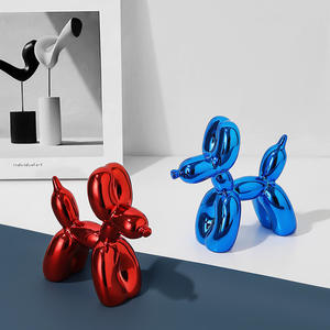 لطيف مطلي بالكهرباء البالون الكلب الراتنج الحلي ديكورات المنزل الحرف الإبداعية جمع الهدايا بسيطة - Product Image 3