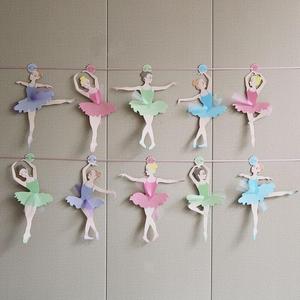 Youlun, venta al por mayor, Bandera de papel, multicolor, Ángeles bailarines, chica de <span class=keywords><strong>Ballet</strong></span>, pancartas de fiesta de feliz cumpleaños para decoración de fiesta - Product Image 4