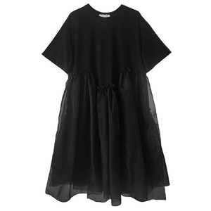 Nouvelle Robe Courte Noire Chic Française 2026 pour l'été, Style Patchwork Bouffant, Coupe Ample, Manches Courtes Bouffantes, Mini-Robe de Créateur - Product Image 6