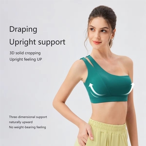 Soutien-gorge de sport asymétrique dos nu pour <span class=keywords><strong>femme</strong></span>, haute intensité, antichoc <span class=keywords><strong>et</strong></span> anti-vibration, idéal pour le yoga <span class=keywords><strong>et</strong></span> le sport – Meilleure vente - Product Image 1