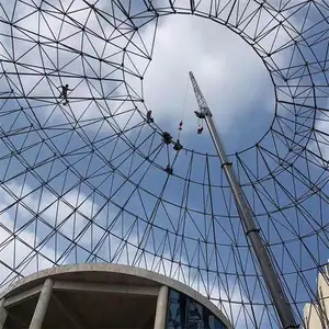 Di alta qualità a basso prezzo bella forma circolare glassroof centro commerciale struttura in acciaio cupola