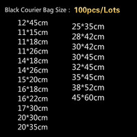 Sacs de Courrier Noirs Lisses Nouveaux en PE – Sacs de Rangement Polyvalents, Enveloppes d'Expédition Auto-Adhésives, Écologiques et Pliables en Plastique
