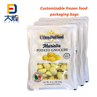 Emballage alimentaire congelé personnalisé sac d'emballage en plastique pâte à biscuits kebab collations croquettes de poulet gravure imprimé poche alimentaire