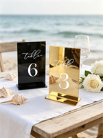 Porte-numéros de table rectangulaires en acrylique moderne de haute qualité, marque-places en acrylique pour la décoration de mariage et de fête